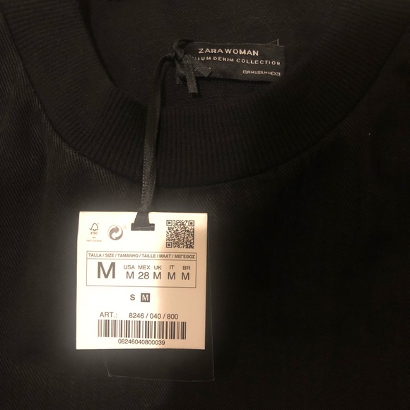 Zara Denim ruffle top - Picture 2 of 8